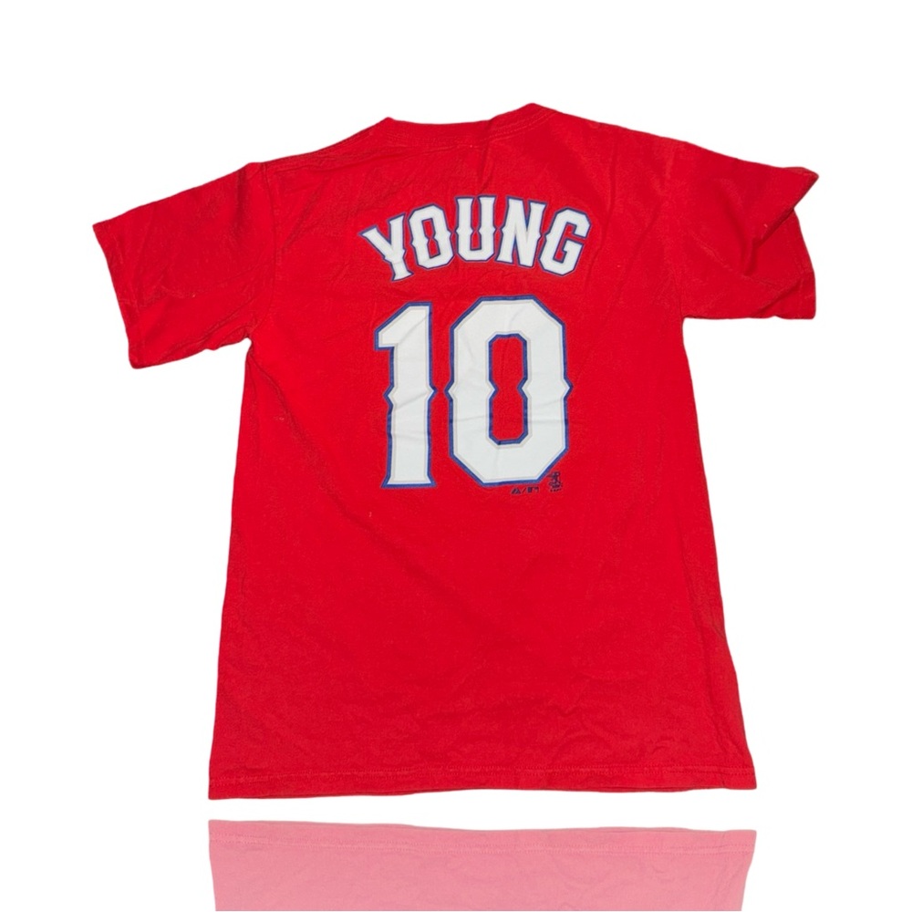 Texas Rangers: Michael Young #10 Vintage Jersey T-Shirt by Majestic: Small